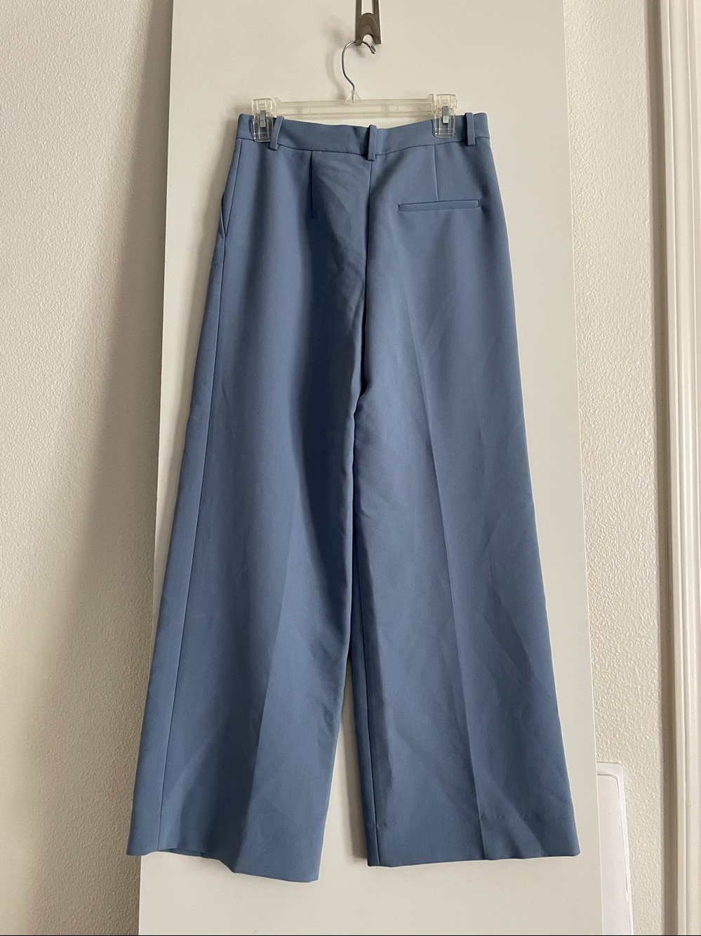 S: ZARA High Rise Wide Leg Trousers Pants Sky Blue NWT - Picture 2 of 8